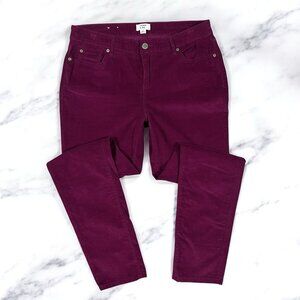 Crown & Ivy Micro Corduroy Skinny Pants Size 6 Dark Fuchsia 5 Pocket Jean Styled